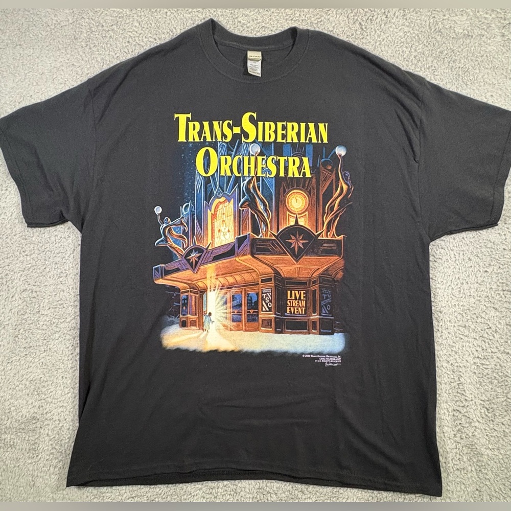 Trans-Siberian Orchestra Band T-Shirt Mens 2XL Black December 18, 2020 Covid